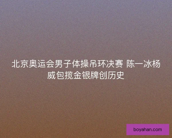 北京奥运会男子体操吊环决赛 陈一冰杨威包揽金银牌创历史